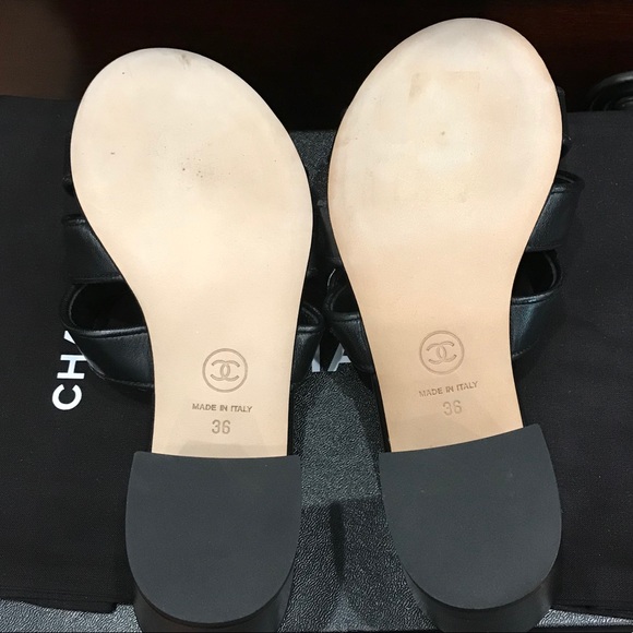 NIB CHANEL CC TURN LOCK LAMB SKIN MULE. - Picture 11 of 13